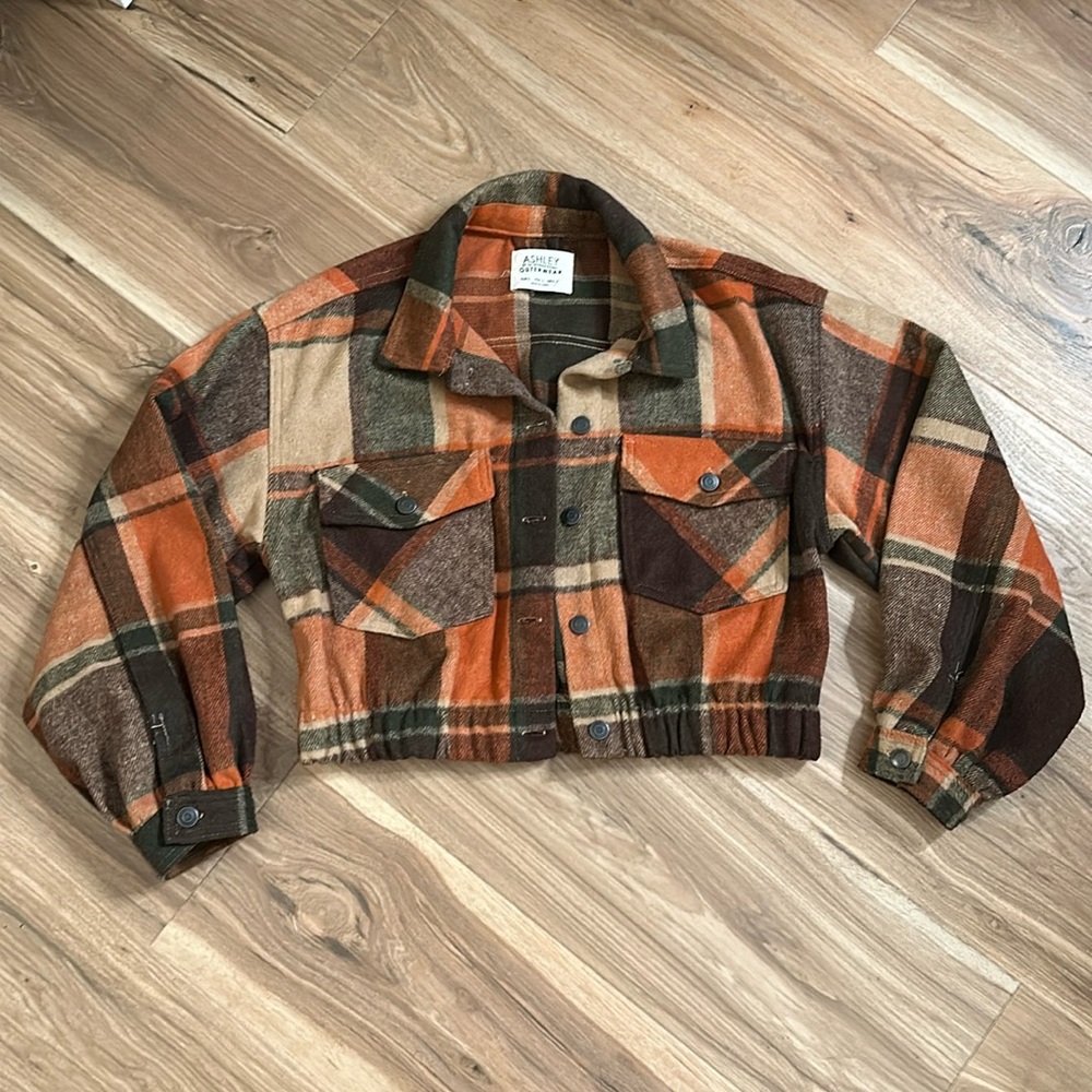 Ashley by 26 International Cropped Plaid Jacket